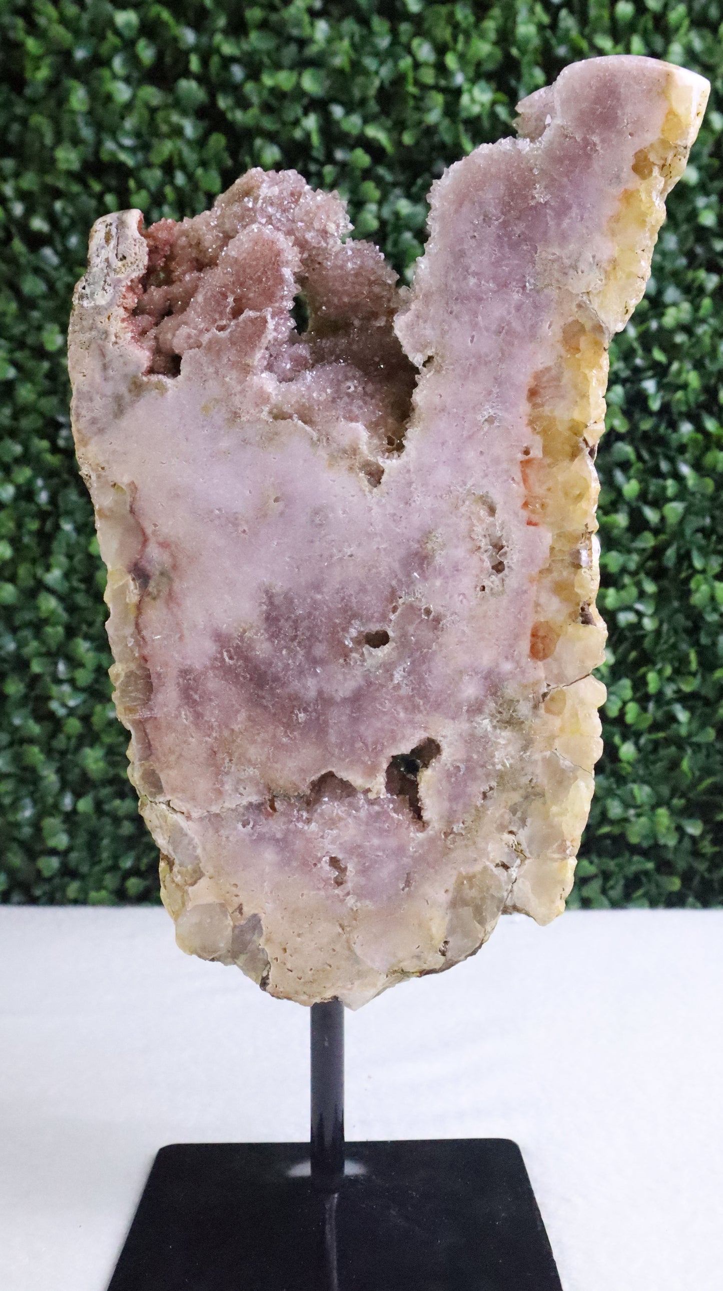 Pink Amethyst Slice on a Stand